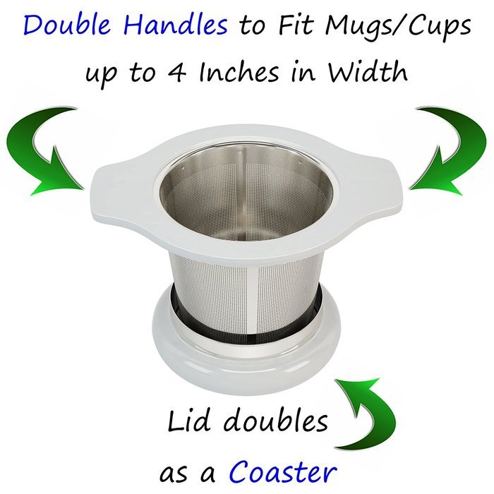 MyTea Infuser ~ Ultra Fine Loose Leaf Tea Infuser with Lid ~ Large Capacity Stainless Steel Tea Strainer Basket... N9