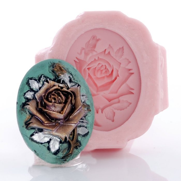 Rose Cameo Silicone Mold Food Safe Fondant, Chocolate, Candy, Resin, Polymer Clay, Jewelry, Craft Mold