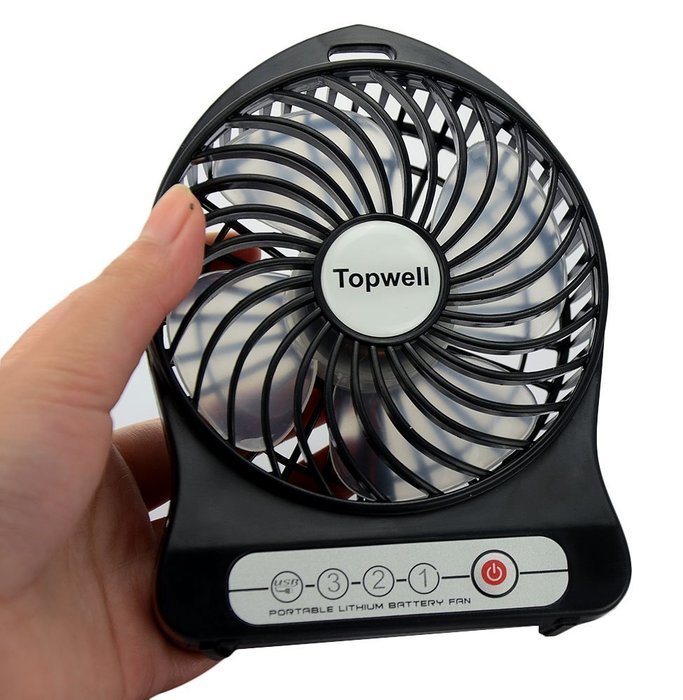 Topwell&reg; 4-inch Vanes 3 Speeds Electric Portable Mini fan Rechargeable Desktop Fan Battery/ USB Powered Laptop... N5