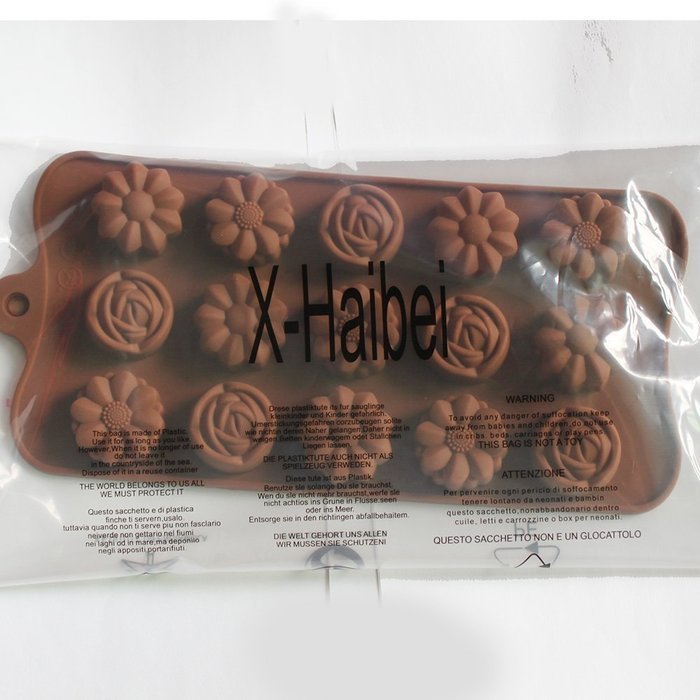 X-Haibei Small Mixed Flowers Soap Ice Cube Chocolate Jello Mold Silicone Mold Supplies