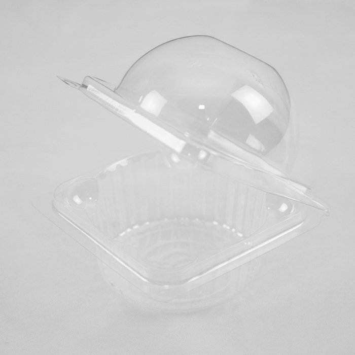 100 New Design Small Individual Serving Clear Hinged Cupcake Box N2