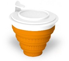 The TeaSpot Tuffy Steeper Silicone Loose Tea Filter Infuser Tangerine N2