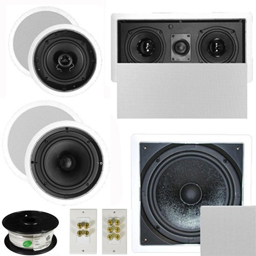 Theater Solutions 5.1 Home Theater 4 Speaker Set with Center, 10" Passive Sub More TS5C6CL51SET10