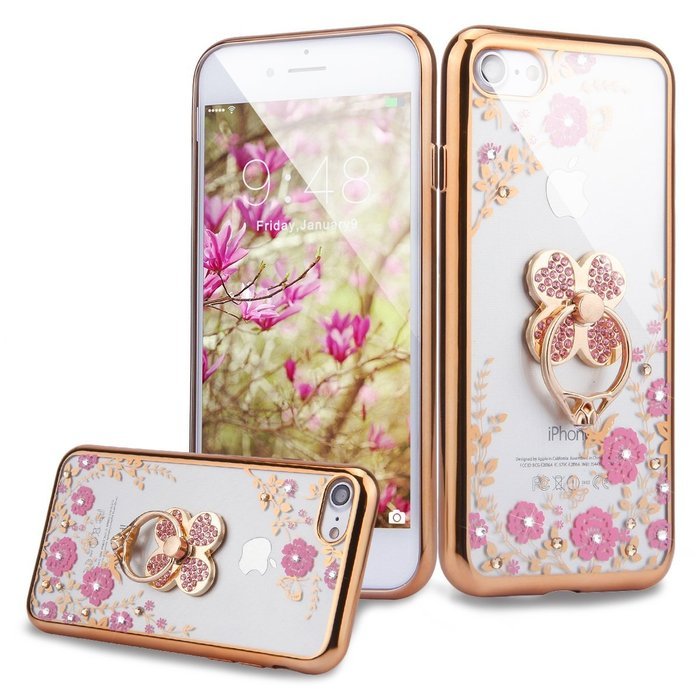 iPhone 7 Case, PHEZEN iPhone 7 Clear Soft TPU Protective Case Back Cover with Beautiful Cherry Blossom Flower... N20