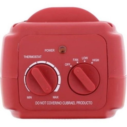 Red Ceramic Heater Powerful and Compact Portable Device with Fan 1500W 130 sq ft
