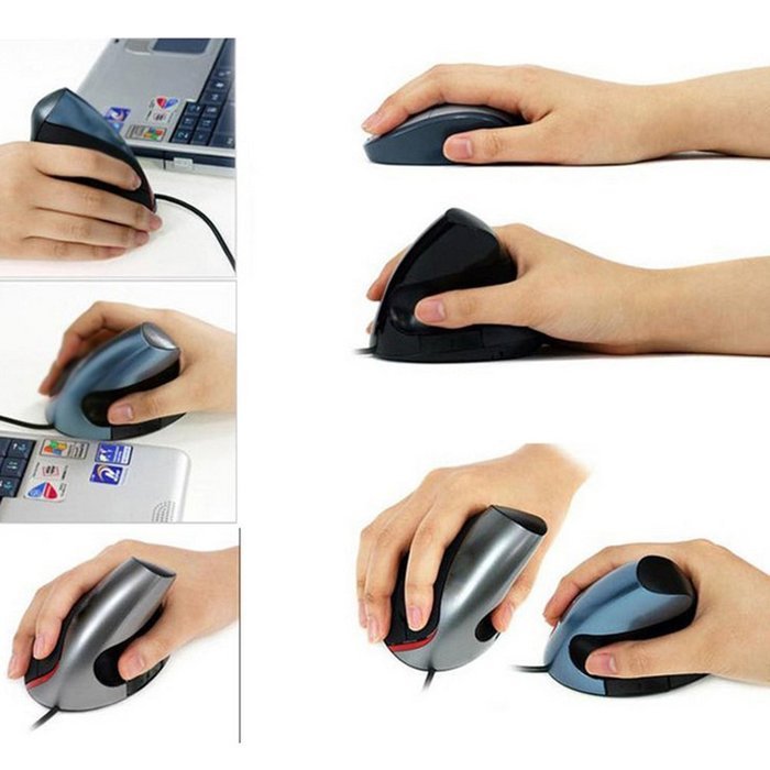 Spritech(TM) USB Wired Health Vertical Mouse Human Ergonomic Wireless Mouse 5 Button Vertical Ergonomic Mouse N6