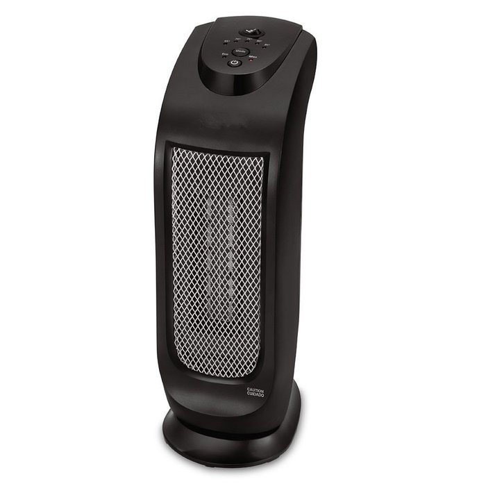 1500W Oscillating Ceramic Tower Heater in Black (Ceramic Tower) N3