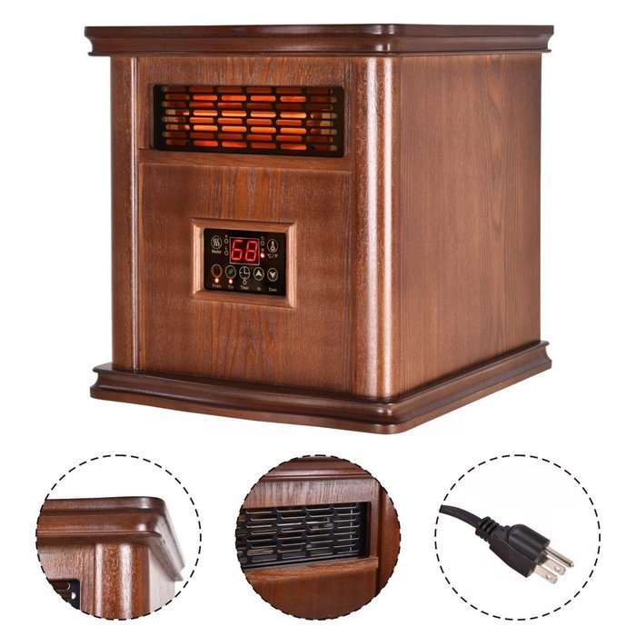 Giantex 1800 Sq. Ft Infrared Electric Portable 1500W Heater Quartz Heater W/Remote N3