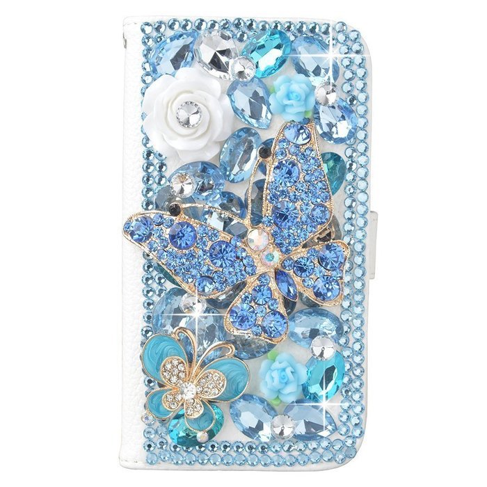 Spritech(TM) PU Leather Bling Phone Case for Samsung Galaxy Grand Prime G530 2015 Edition,Handmade Purple Crystal... N48