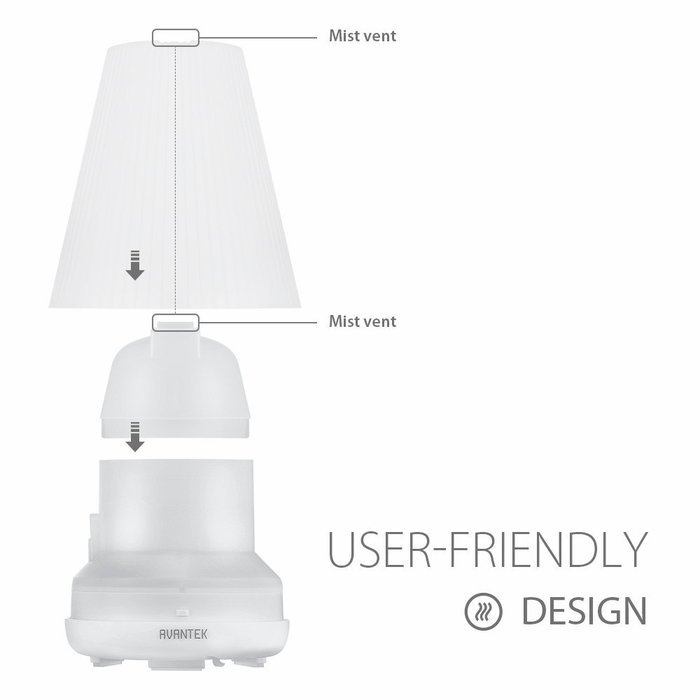 AVANTEK Essential Oil Diffuser, Ultrasonic Aromatherapy Humidifier with 7-Color Lights, 100ml N4