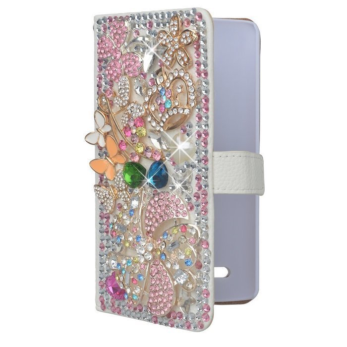 Spritech(TM) PU Leather Bling Phone Case for Samsung Galaxy Grand Prime G530 2015 Edition,Handmade Purple Crystal... N50