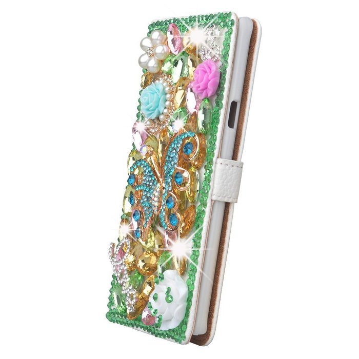 Spritech(TM) PU Leather Bling Phone Case for Samsung Galaxy Grand Prime G530 2015 Edition,Handmade Purple Crystal... N54