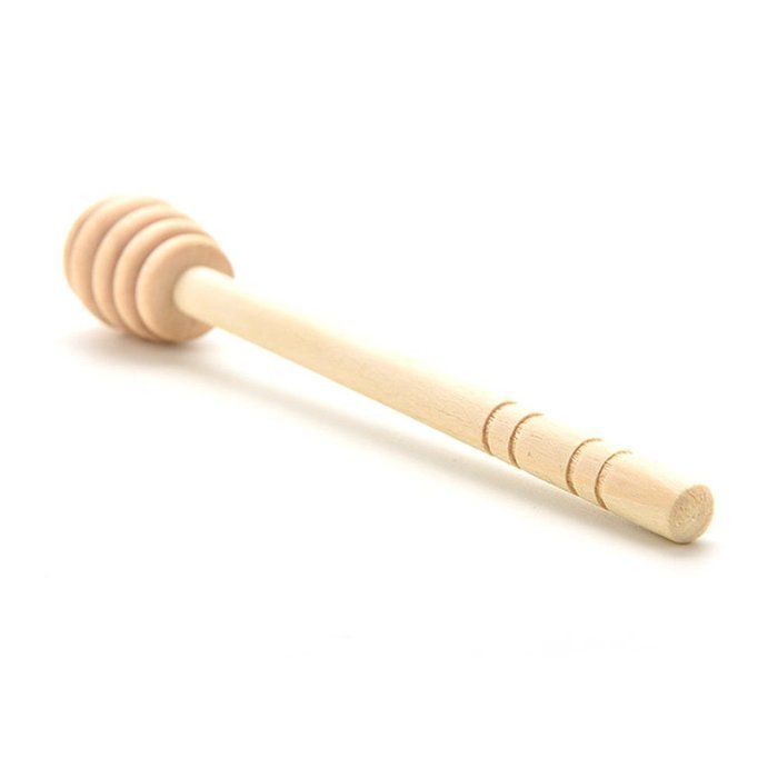 BleuMoo 1 Piece Wooden Honey Dipper Wooden Stick Spoon Dip Drizzler Server 15cm Long