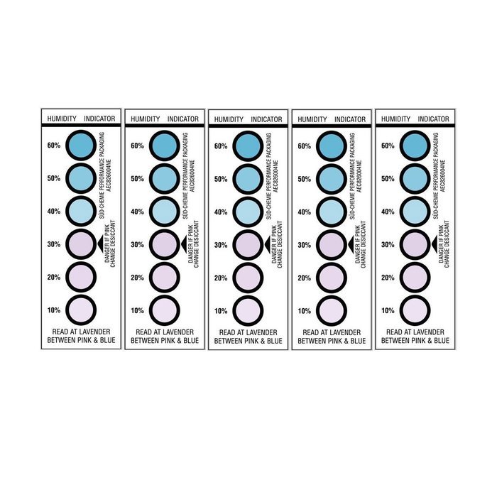 Humidity Indicator Cards 5 Pack - 10-60% 6 Spot(5 Cards) N2