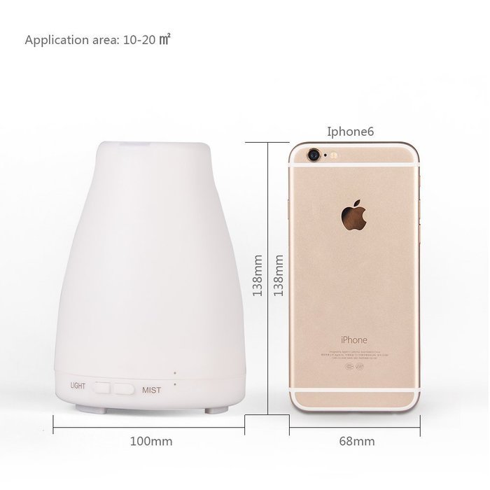 Humidifier 100ML Ultrasonic Cool Mist Aroma with changing Colored LED Lights, Waterless Auto Shut-off and Adjustable... N5