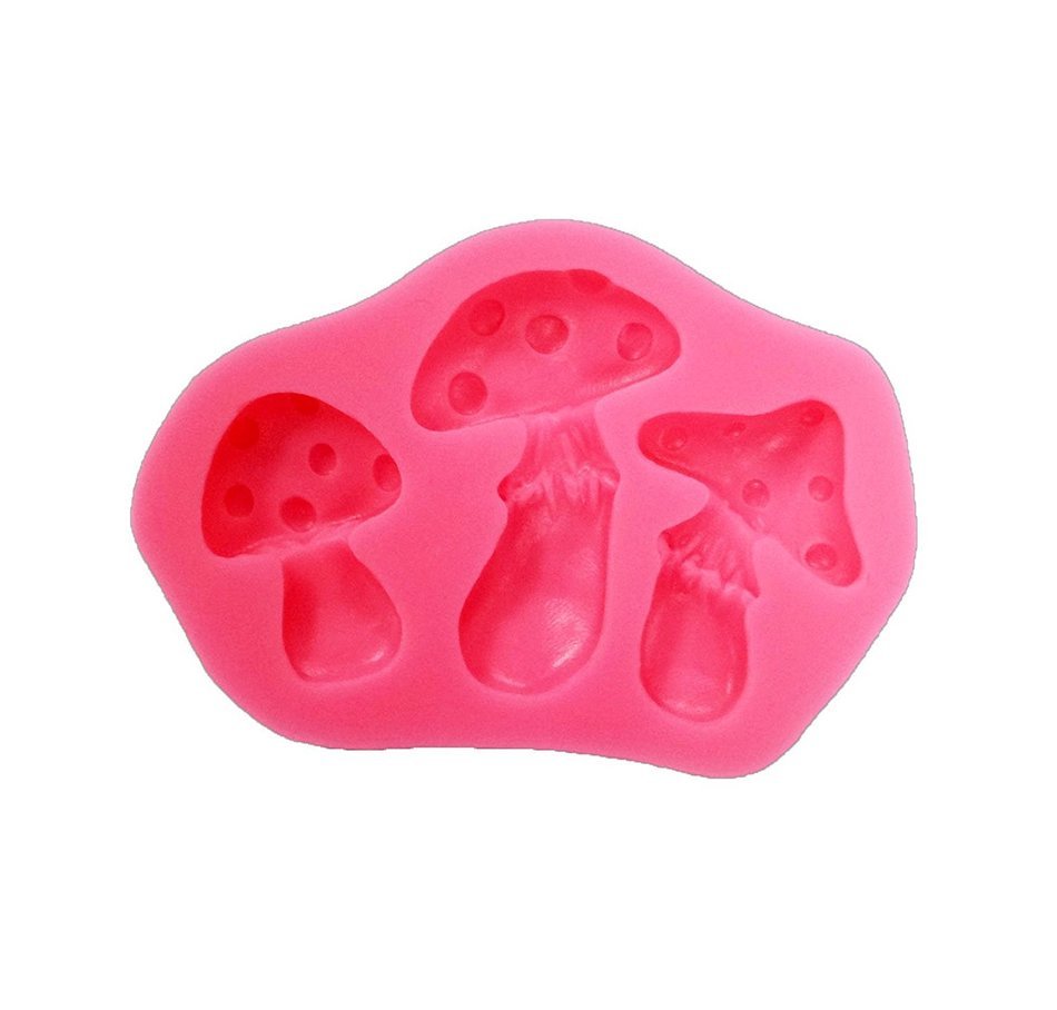 Yunko 3 Hole Mushroom 3D DIY Silicone Cake Decorating Fondant Sugar Craft Molds Candy Chocolate Mold
