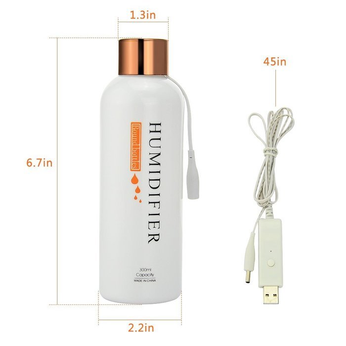 Touchshop Ultrasonic USB Cool Mist Humidifier Mini Air Diffuser with Whisper-quiet Operation Automatic Shut-off... N6