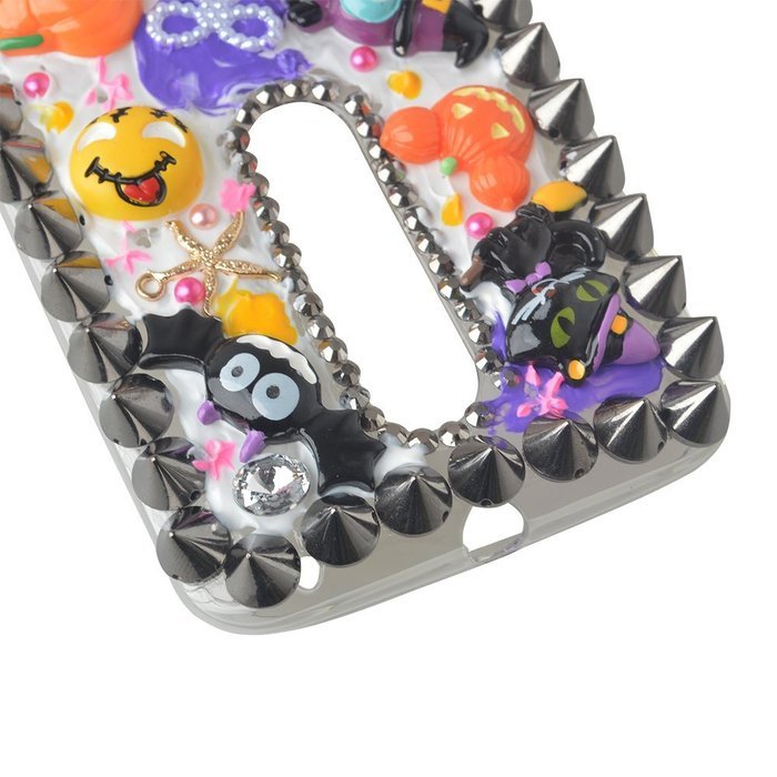 Halloween Theme Phone Case for Motorola Droid Turbo,Yaheeda 3D Handmade Rivets Pumpkin Demon Cartoon Design Clear... N4