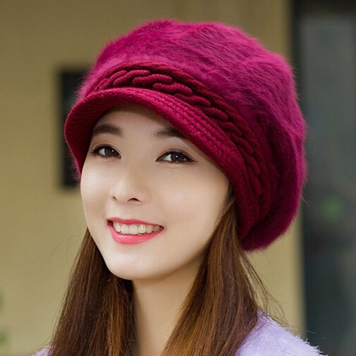 KAKA(TM) Women Girl Korean Stylish Peaked Cap Plush Winter Warm Hat N8
