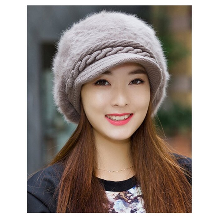 KAKA(TM) Women Girl Korean Stylish Peaked Cap Plush Winter Warm Hat N9