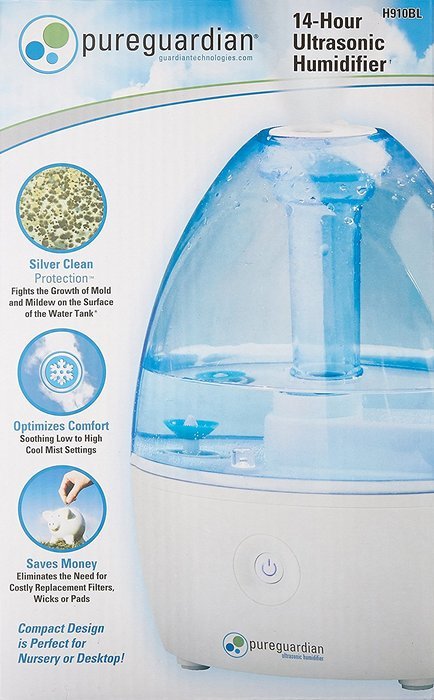 PureGuardian 3.5L Output per Day Ultrasonic Cool Mist Humidifier, Baby Room, Nursery Humidifier, Portable Humidifier... N8