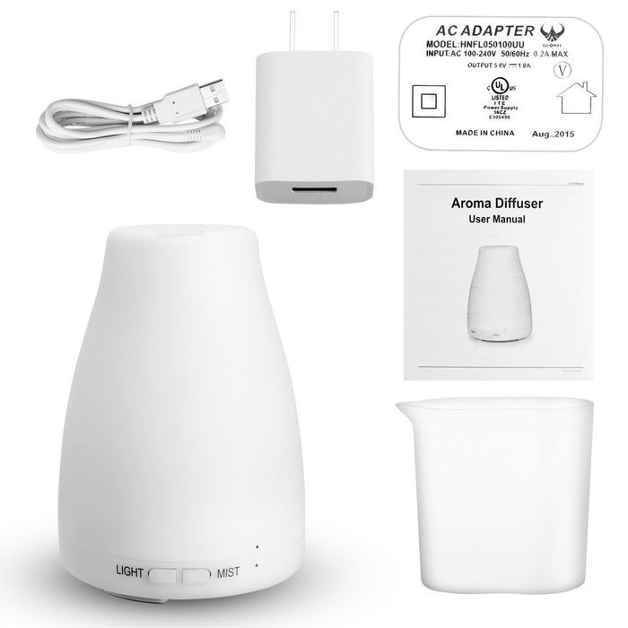 ThreeH 120ml Essential Oil Diffuser Aromatherapy Diffuser Ultrasonic Aroma Cool Mist Humidifier with 7 Color Changing... N5