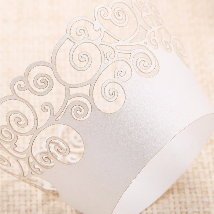 Cupcake wrapper-TOOGOO(R) 24pcs packaging cupcake muffin cupcake wrapper decoration wedding christening white...