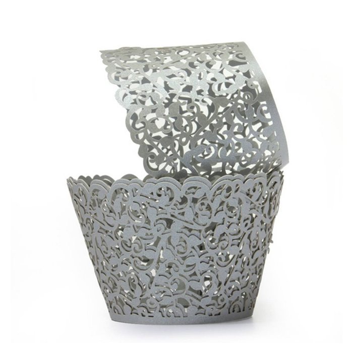 UNIQLED Filigree Artistic Bake Cake Paper Cups Little Vine Lace Laser Cut Liner Cupcake Wrappers Baking Cup Muffin... N2