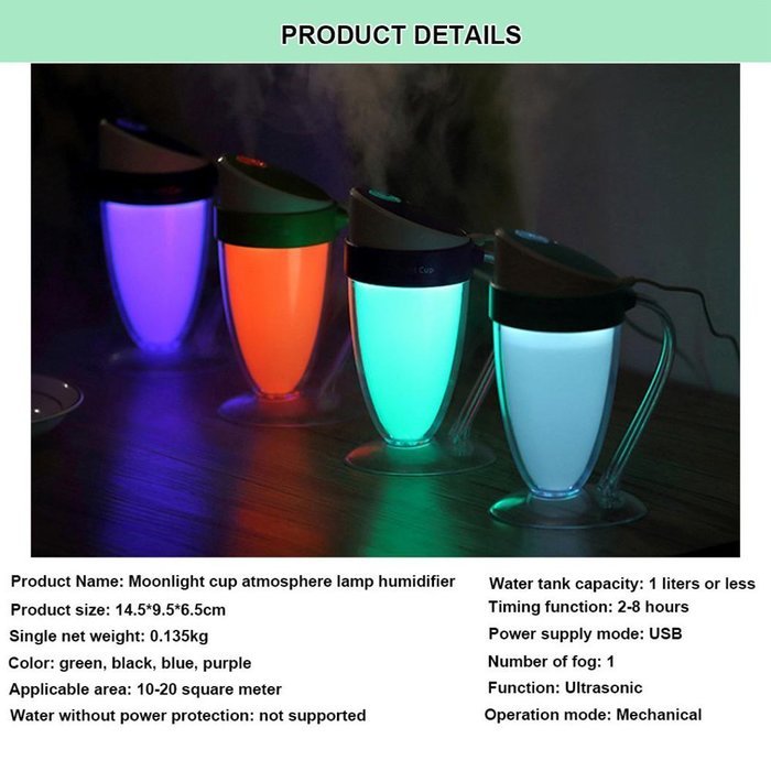 Putars Cool Mist Personal Humidifier-Portable Mini Travel Tabletop Humidifier-USB Rechargeable Ultrasonic with... N19