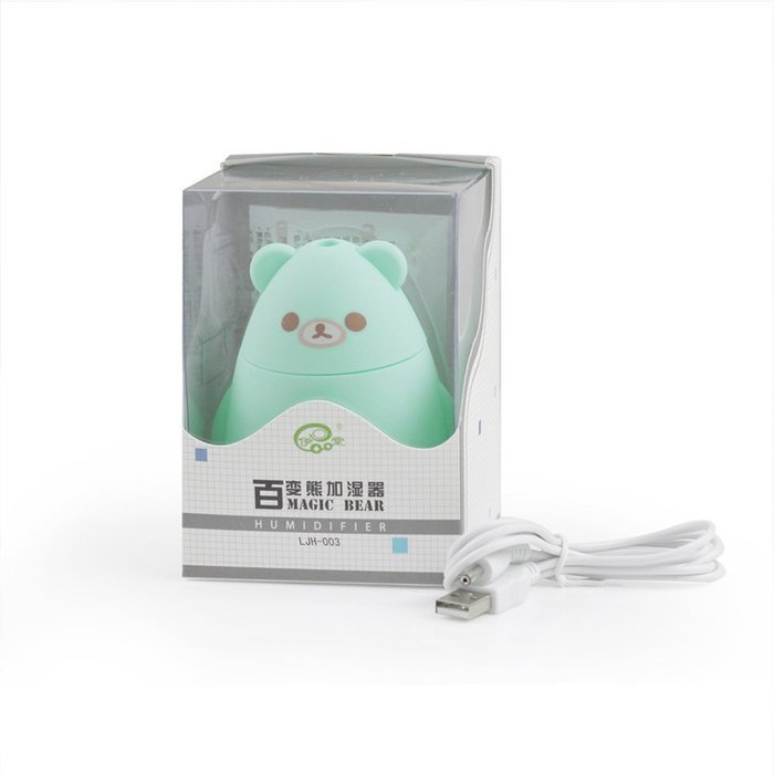 Topbeu Mini Bear Ultrasonic USB Powered Humidifier for Office Single Room (Green) N8