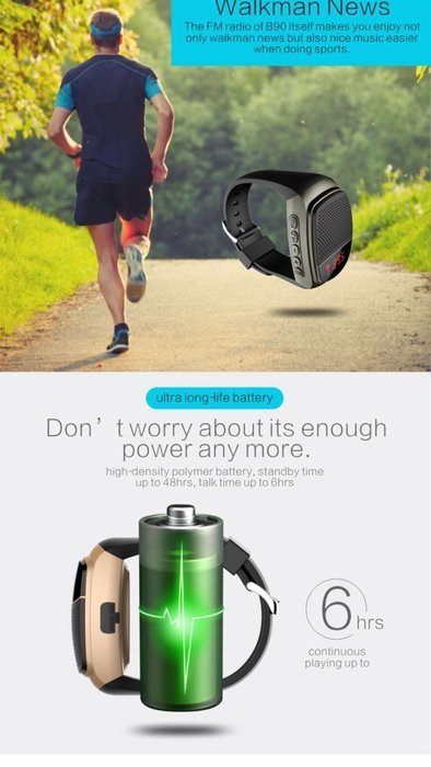HONGYU Multifunctional Bluetooth Speaker Sports Watch , Portable Mini Bluetooth Watch Wireless Speaker , TF+Bluetooth... N8