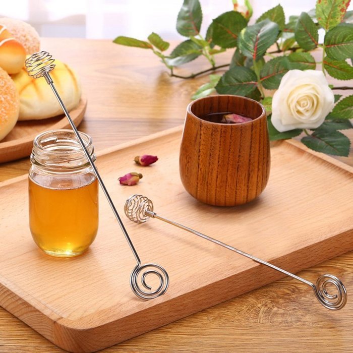 Taloyer Stanless Steel Honey Dipper Stick Server for Honey Jar Dispense Drizzle Honey N4