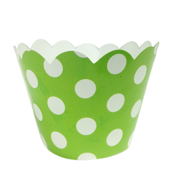 AllyDrew Standard Size Polka Dots Cupcake Wrappers (Set of 20), Orange N5