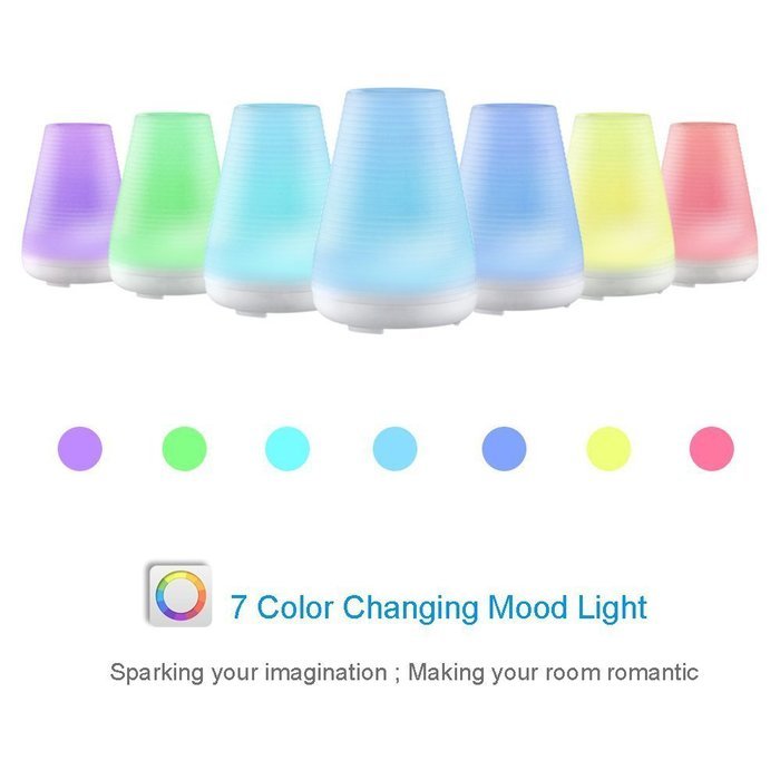 Aromatherapy Essential Oils Diffuser,Toprime&reg; 100 ml Cool Mist Humidifier Oil Diffuser with 7 changing Colored... N5