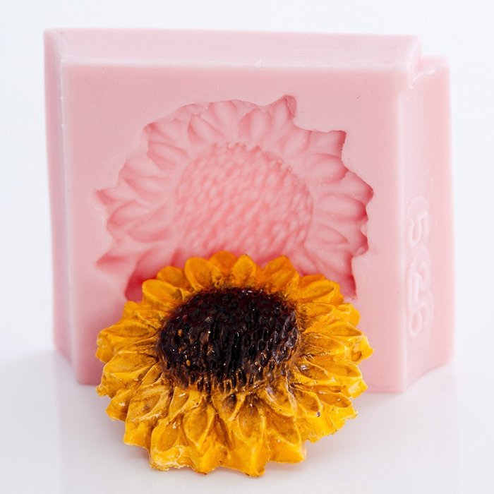 Sunflower Silicone Mold Food Safe Fondant, Chocolate, Candy, Mint, Resin, Polymer Clay, Jewelry, Craft Mold. Flexible...