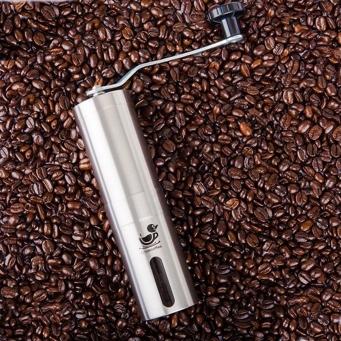 Manual Coffee Grinder - Burr Grinders by Orjoe - Portable Coffee Mill - Stainless Steel - Aeropress Compatible...