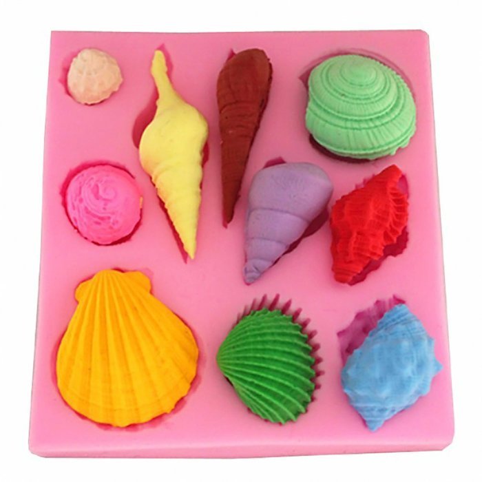 Beauty Clubs 3D Seashell Conch Shape Silicone Cake Mold Fondant Candy Tools N4