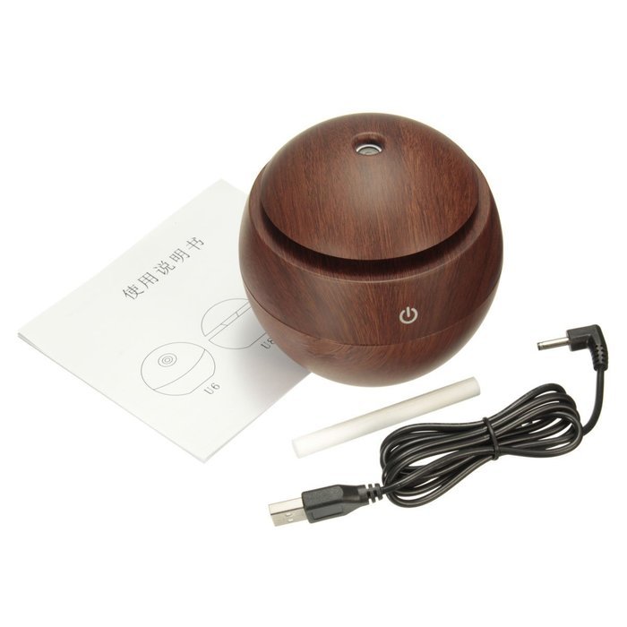 Humidifier Diffuser LUCKYFINE Mist Diffuser Aromatherapy Diffuser USB Wooden Aromatherapy Humidifier With Color... N3