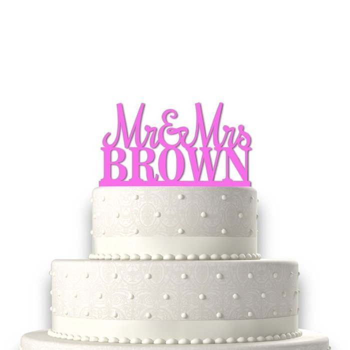 Sugar Yeti | Custom Personalized Mr & Mrs Wedding Cake Topper With Your Last Name Acrylic Cake Topper for Special... N4