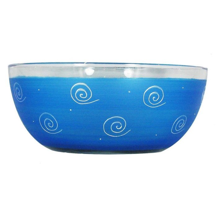 Golden Hill Studio 11" Serving Salad Bowl Hand Painted in the USA by American Artists-Frosted Curl Dot Pink Collection N2