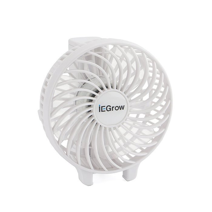 iEGrow Portable USB Mini Battery Fans with Umbrella Hanging and Metal Clip(Black) N16