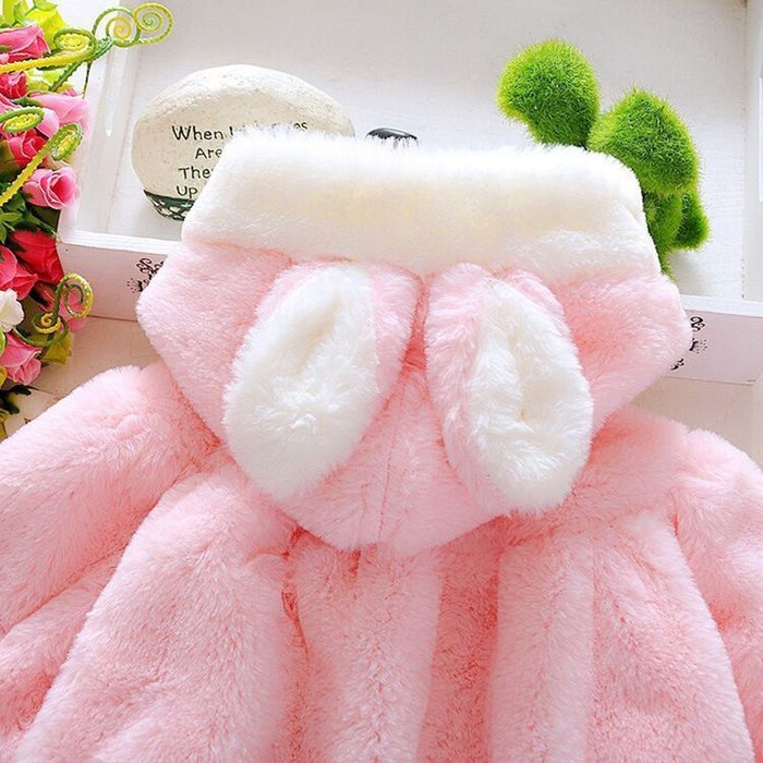 Yaheeda Girls Winter Plush Coat Kid's Rabbit Sweater Cloak Jacket Warm Clothes N6