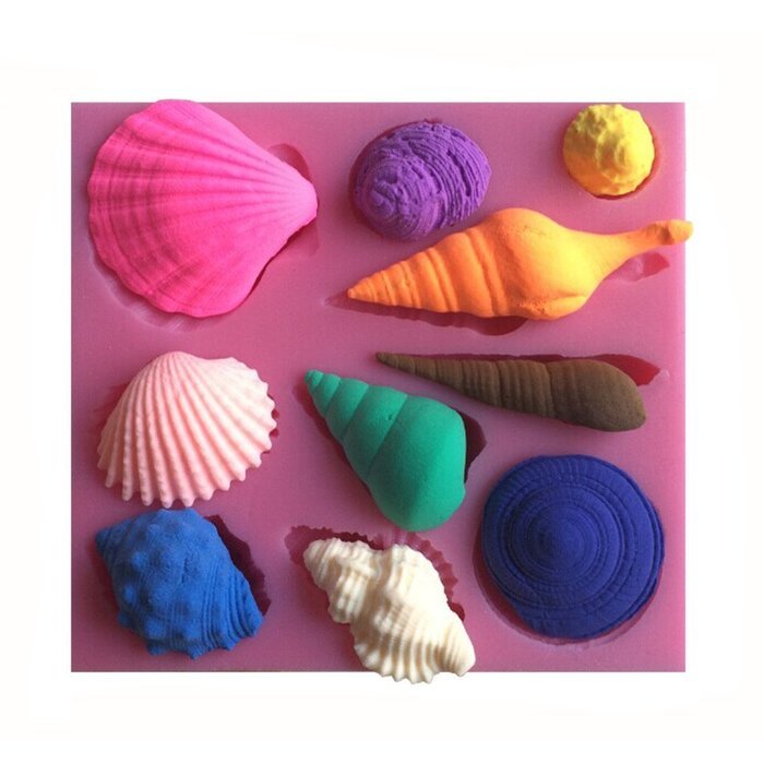 LYNCH Seashell Conch Shape Silicone Mold Pastry Gum Candy Tools,Pink
