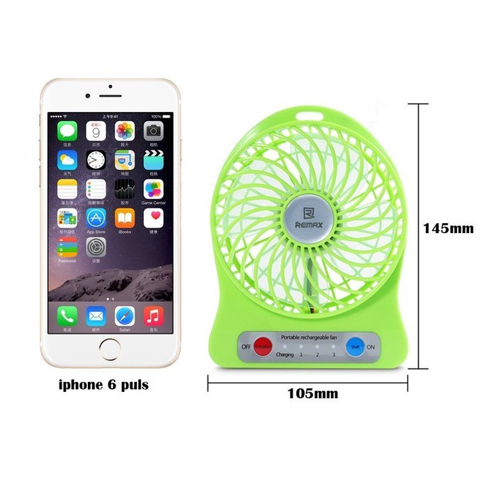 REMAX USB Fan Battery Rechargeable 2200mAh 18650 Mini Electric Fan 4.5h 4 Blades Clip on Desk Silent Blower N9