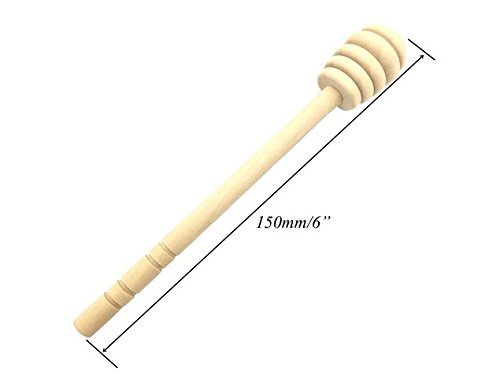 Set of 50 6 Inch Portable Wooden Jam Honey Dipper Honey Sticks for Honey Jar Dispense Drizzle Honey N2