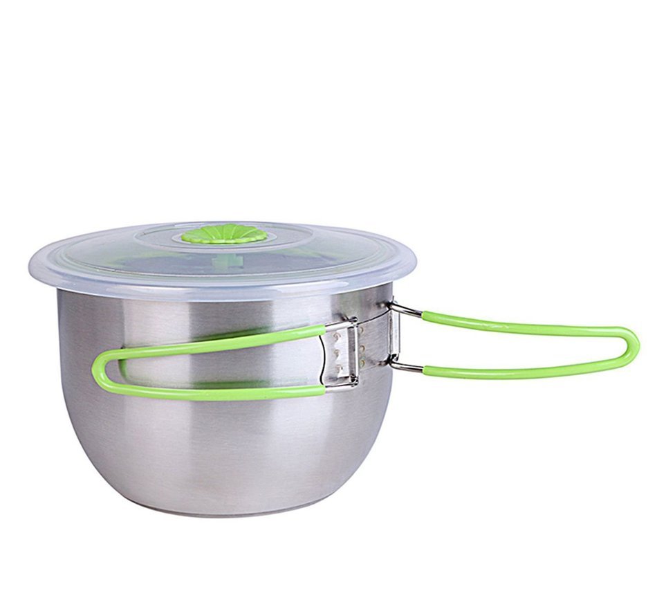 MACDIAZ Stainless Steel Mixing Bowls With Lids Food Container Cup Multi-Use (Green) N2