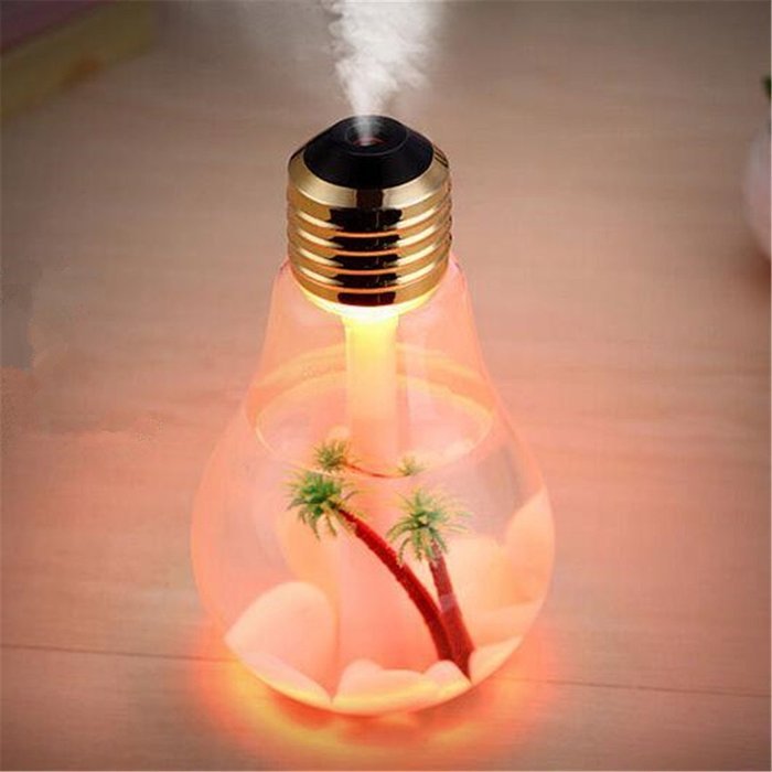 Maogo Bulb Shape Air Humidifier Dry Protect With Changing 7 Color LED Lights Electric Aromatherapy Essential Oil... N5