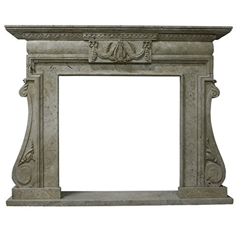 Brown Polished Travertine Fireplace Surround FPS-09