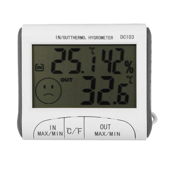 Digital Thermometer Hygrometer Max Min Temperature Humidity Indoor Outdoor N2