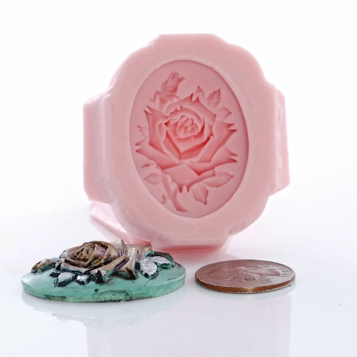 Rose Cameo Silicone Mold Food Safe Fondant, Chocolate, Candy, Resin, Polymer Clay, Jewelry, Craft Mold N2